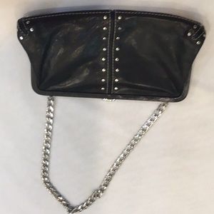 Black Studded Micheal Kors bag, can be carried with chain or as clutch